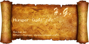 Hunger Győző névjegykártya
